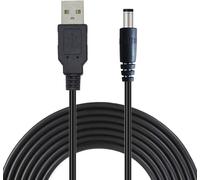 KALANKA-2m USB A Male to DC Cable 5.5mm x 2.1mm 5V Barrel Jack Power Adapter for Routers Splitter Speaker Hard Drive Laptop - Black