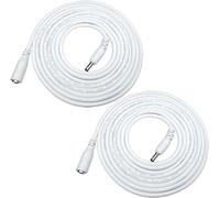 KALANKA-2pcs 10 Mètres Rallonge Cordon d'alimentation DC 1.35mm x 3.5mm Mâle à Femelle DC Plug Rallonge Cordon, Adapté pour Appareils Photo, Adaptateur Secteur, Caméra IP sans Fil et Plus - Blanc