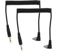 KALANKA-2PCS Câble Spirale Flash Cordon Flash Câble de Synchronisation pour Appareil Photo Numérique 3,5 Mm vers Cordon de Synchronisation PC Compatible avec Nikon Compatible avec Canon