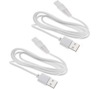Kalanka-2pcs Cables De Chargeur De Rasoir Usb Compatible Avec Finishing Touch Sans D¿¿Faut Pour Jambes De Rasoir Jambes De Dames Cordon De Chargeur De Rasoir 5v 1m Cordon D'alimentation, Blanc