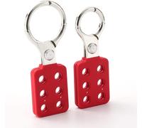 Kalanka-2pcs Diamètre 25mm / 1inch + 38mm / 1.5inch Série Sécurité Moraillon De Verrouillage Rond En Aluminium Pouvant Contenir Jusqu'à Six Cadenas Avec Serrure - Rouge