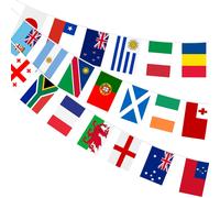 KALANKA-2Pcs Guirlande Drapeaux du Monde, 20 Drapeau Europe pour Decoration 2025 Eurovision Chanson Concours, Euro Foot Match, Coupe du Monde, Rugby Tournoi, Jardin Bar Club Decor Anniversaire Foot