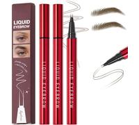 Kalanka-2pcs Microblading Crayon Sourcil Imperméable,Liquide Longue Tenue Feutre Sourcils,2 Fork Tip Résistant Aux Fini Naturel Looking Hair Like Clear Brows Makeup (Marron Foncé, 1pack(2pcs))