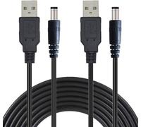 KALANKA-2pz 1m USB A Male to DC Cable 5.5mm x 2.1mm 5V Barrel Jack Power Adapter for Routers Speaker Splitter Hard Drive Laptop Black