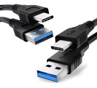 KALANKA-2X Câble USB Transfert de données et Charge de (Long CONNECTEUR) 1m Compatible avec Blackview BV9900 BV9800 Pro BV9700 Pro BV6800 Pro BV6300 Pro USB C vers USB A 3.1 Gen 1 3A Noir Fil en PVC
