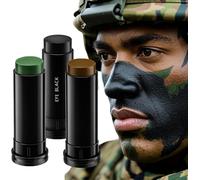 Kalanka-3 Bâtons Camouflage À L'huile ¿ Stick De Maquillage Visage & Corps, Facile À Appliquer Et À Nettoyer, Idéal Pour Bodypainting & Cosplay (Noir, Brun, Vert)