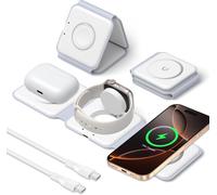 Kalanka-3 En 1 Chargeur Induction Iphone, 15w Pliable Chargeur Sans Fil Pour Iphone 17 16 15 14 13 12 Pro Max, Chargeur Montre Apple Watch Magnétique Charger Pour Apple Watch 10/9/Ultra/8/7/6/Se/5/4/