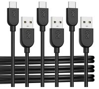 KALANKA-3 Pack Flexible USB A to USB C Cable with 3A Fast Charging 3 Feet (USB C to USB A Cable) in Black, Compatible with iPhone 15/15 Pro/15 Plus, iPad Pro, Samsung Galaxy S23