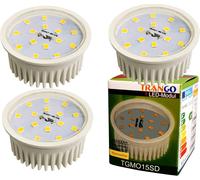 KALANKA-3 pack Module LED ultra plat 5 Watt dimmable MO15SD*3 3000K blanc chaud ampoules halogènes GU10 et MR16 de remplacement, pour luminaires encastrés, spots de plafond & encastrés, plafonnier