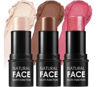 Kalanka-3 Pcs Crème De Contour, Nuances Avec Highlighter & Bronzer & Blush, Stylo De Contour Non Gras Et Résistant À L'eau, Facile À Sculpter Le Visage Et À Créer Un Maquillage De Finition Léger