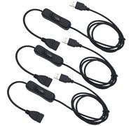 KALANKA-3 Pcs Rallonge USB avec Interrupteur, Cable USB Male ¿ Femelle avec Interrupteur, Convient pour Enregistreur de Conduite, Lampe de Bureau LED, Ventilateur USB, etc (1M,noir)