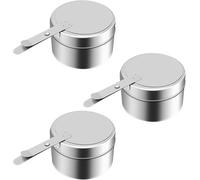 KALANKA-3 Pièces Récipients à Pâte Combustible Brûleur d'alcool pour Fondue Brûleur À Fondue à Alcool Brûleur Récipients Réchaud Fondue Brûleur à Alcool Acier Inoxydable pour Barbecue, Fête, Buffet