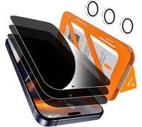 Kalanka-3 Pièces Verre Trempé Anti-Espion Pour Iphone 17 Pro + 1 Jeu Protection Caméra Arrière, [12 Pieds Qualité Militaire Vitre Protection], 25°Anti-Spy, Auto-Install 1s, Coque Compatible