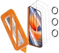 Kalanka-3 Pièces Verre Trempé Pour Iphone 17 Pro Max + 1 Jeu Protection Caméra Arrière, Top 9h+ Glass Film, [12 Pieds Qualité Militaire Protection Écran], Auto-Install 1s, Coque Compatible