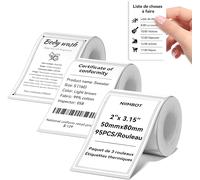 KALANKA-3 Rouleaus Etiquette Pour B1 B21 B3S Imprimante, Etiquette Autocollantes Cuisine Bocaux, 2""x 3.15"" (50x80mm), 95 Pièces Par Rouleau, Blanc