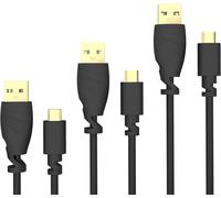 KALANKA-3 x 1.5 m Micro USB Cable (USB 2.0, Charging and Sync Cable, Black) Top Series