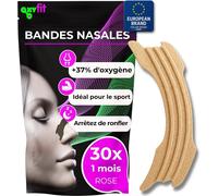 Kalanka-® 30 Bandes Nasales Anti Ronflement (Nasal Strips) Pour Mieux Respirer Et Stopper La Congestion Écarteur Nasal Adhésif Pour Sommeil Et Sport (Rose - 30)