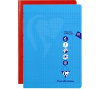 Kalanka-303167c Un Cahier Agrafé De Travaux Pratiques Mimesys - A4 21x29,7 Cm - 80 Pages Grands Carreaux 90 G Et Unies Blanches 125 G - Couverture Polypro - Couleur Aléatoire