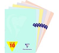 Kalanka-308166cpack Un Lot De 10 Cahiers Agrafés Mimesys Pastel - A4 21x29,7 Cm - 96 Pages Lignées - Papier Blanc 90 G - Couvertures Polypro Opaques Assorties Aléatoires