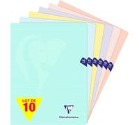 Kalanka-308361cpack Un Lot De 10 Cahiers Agrafés Mimesys Pastel - 24x32 Cm - 96 Pages Grands Carreaux - Papier Blanc 90 G - Couvertures Polypro Opaques Assorties Aléatoires