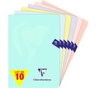 Kalanka-308682cpack Un Lot De 10 Carnets Agrafés Mimesys Pastel - A5 14,8x21 Cm - 96 Pages Petits Carreaux - Papier Blanc 90 G - Couvertures Polypro Opaques Assortites Aléatoires