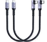 KALANKA-30cm USB 4 Right Angle Cable [2 Pack], 240w USB C Cable, 40Gbps High Speed Data Transfer, 8K Single or Dual 4K Video Display