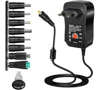 KALANKA-30W Universal Adapter AC vers DC Adaptateur 3V 4,5V 5V 6V 7,5V 9V 12V Alimentation Réglable avec 8 Connecteurs Transformateur d'alimentation pour l'électronique Domestique et la Bande LED