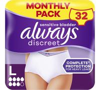 Kalanka-, 32 Culottes Incontinence Femme, Plus 6 Gouttes, Sous-Vêtements Taille L, Blanc, Protection Très Absorbante Pour Fuites Urinaires Importantes Ou Post Accouchement, Pack 1 Mois