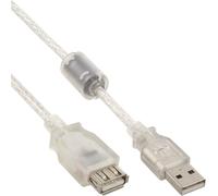 KALANKA-34603Q USB 2.0 Male to Female Extension Cable Type A Transparent with Ferrite Core 3m