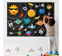 KALANKA-35 Système Solaire Feutre Tableau d'histoire Kit pour Enfants Récit Univers Flanelle Laboratoire Spatial Jouets Planètes Alien Galaxy Jouets