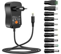 KALANKA-36W Adaptateur Secteur Universel AC à DC 3V 4.5V 5V 6V 7.5V 9V 12V 3A Transformateur d'alimentation à Découpage avec 10 Connecteurs DC pour électroniques, 3000mA Max.