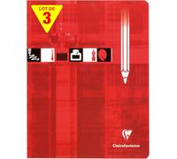 Kalanka-3780amzc Un Lot De 3 Cahiers À Dessin Agrafés Rouges - 17x22 Cm - 32 Pages Unies Blanches - Papier À Dessin 125 G - Couverture Carte Pelliculée
