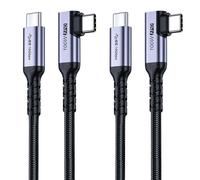 KALANKA-3M USB C 3.1 Data Cable 2 Pack, Right Angle 100W Gen 2 Fast Charge 10Gbps High Speed Transmission Line, 4K 60HZ Video Output PD Cable for Monitor, Thunderbolt 3