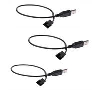 KALANKA-3Pcs 5V USB à 3 broches 4 broches câble de ventilateur PC, USB à l'ordinateur CPU PWM 5V USB manchon ventilateur Adaptateur secteur connecteur