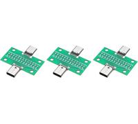 KALANKA-3Pcs Adaptateur de Carte PCB Verte de testeur USB 3.1 Type-C mâle à Femelle, Double Face Dip avec connecteur à Broches 2,54 mm 26 pour Transfert de données