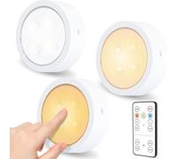 KALANKA-3pcs Lampe LED Tactile et Dimmable, Spot Led Pile Autocollant avec Télécommande, Fonction de Mémoire et Minuterie