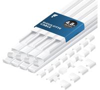 KALANKA-4,8m Cache Cable ¿ Goulotte Passe Cable pour Câbles électriques, Goulotte Electrique, Passe Cable Mural ¿ Cache Fil Electrique pour TV ¿ Blanc 30mm x 15mm