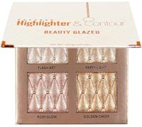Kalanka-4 Colors Highlighter Contour Palette Natural Glow Face Brightens&shades And Body Shading Shimmer Bronzer Powder Shimmer Glitter Illuminating Cheek Makeup