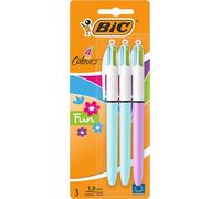 Kalanka-4 Couleurs Fun Stylos-Bille Rétractables Pointe Moyenne (1,0 Mm) - Couleurs Fantaisie Assorties, Blister De 3