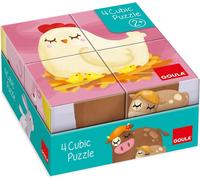 KALANKA-- 4 Cubic Puzzle-5 Illustrations sur Le thème des Animaux pour Enfant dès 2 Ans, 53467, Multicolore