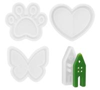 Kalanka-4 Pcs Moule En Silicone, Moules À Bougies Pour Couler, Bougeoirs, Moules En Silicone En Forme De C?Ur, Moules En Plâtre Pour Coulée, Moules Pour Béton, Silicone Pour Moulage