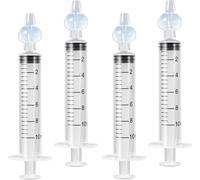 Kalanka-4 Pcs Seringue Nasale Bebe 10ml, Réutilisable Pipette Nez Bébé Sûr Et Confortable, Portable Seringue Nez Bebe Avec Embout Seringue Nasale Bebe, Mouche Bebe Avec Embout En Silicone Souple