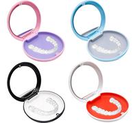 Kalanka-4 Pièce Boite Gouttiere Dentaire, Boite Pour Appareil Dentaire, Boîtes Pour Prothèses Dentaires, Boite A Dentier, Boite Goutiere Dent Portable, Pour Dentaires Facile À Nettoyer