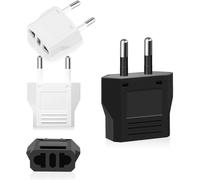 KALANKA-4 Pièces Adaptateur Prise USA de Voyage, Adaptateurs Secteur Prise électrique US Chine vers Europe France, US vers France Adapter, Fiche de Voyage US vers EU Prise pour Europe - Noir Blanc