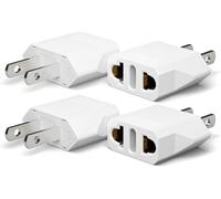 KALANKA-4 Pièces Adaptateur Prise USA de Voyage, France vers US Adapter, Adaptateur USA Prise Allemagne Prise Europe Amérique/Canada/Mexique/Italie/Suisse/Brésil-Blanc