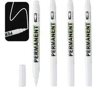 Kalanka-4 Pièces Marqueurs Blanc, Stylo Blanc Indelibile, Marqueur Permanent Pointe Fine 1,0 Mm, Feutre Indelebile, Pour Bois, Pierre, Métal, Cuir, Pierre, Céramique, Plastique
