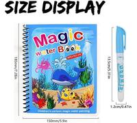 KALANKA-4 Pièces Réutilisable Livre Magique à l'eau, Livre de Dessin Magique de l'eau avec Stylo, Magique Magic Water Book, Livres de Coloriage à l'eau pour Enfants Education Dessin