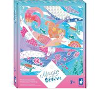 KALANKA-- 4 Tableaux aux Traits Argentés - Peinture Aquarelle - Thème Sirène - Magic Ocean - Kit Loisir Créatif Enfant - Apprentissage Motricité Fine et Concentration ¿ Dès 7 Ans ¿ J09107