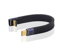 KALANKA-40Gbps USB Type C 4.0 Flat Soft Data Cable 240W USB C Male to Male 90° Angle Cable 8K@60Hz Short USB C Cable for Cell Phone (Type C M/M-)