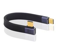 KALANKA-40Gbps USB Type C 4.0 Flat Soft Data Cable 240W USB C Male to Male 90° Angle Cable 8K@60Hz Short USB C Cable for Cell Phone (Type C M/M1)